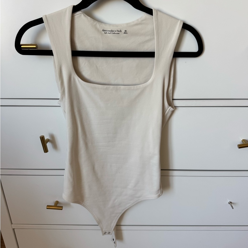 Abercrombie & Fitch Ivory Square-Neck Bodysuit